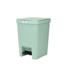 Load image into Gallery viewer, Brabantia StepUp Pedal Bin from Recycled Plastic - 25 Liters, Jade Green, side view.