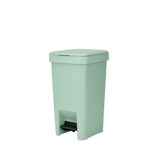 Load image into Gallery viewer, Brabantia StepUp Pedal Bin from Recycled Plastic - 10 Liters, Jade Green, side view.