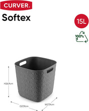Load image into Gallery viewer, Curver Softex Cube Baskets - 15L, 26.9 x 27.9 x 27.9cm, Grey