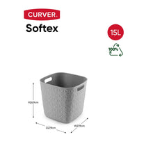 Load image into Gallery viewer, Curver Softex Cube Baskets - 15L, 26.9 x 27.9 x 27.9cm, Taupe