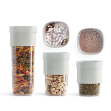 Load image into Gallery viewer, Lekue Flip Food Storage Set of 3 Containers and 2 Accessories - Translucent Green