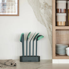 Load image into Gallery viewer, Lekue Cooking Utensils Set of 5 with Base - Dark Grey