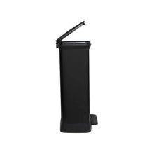 Load image into Gallery viewer, Curver Deco Rectangular Pedal Bin with Inner Bucket - 50 Liters, Black, side view.