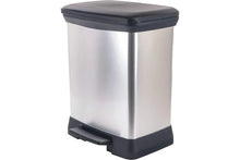 Load image into Gallery viewer, Curver Deco Rectangular Pedal Bin with Inner Bucket - 30 Liters, angled view.
