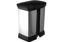 Load image into Gallery viewer, Curver Deco Rectangular Pedal Bin with Inner Bucket - 30 Liters, back view.