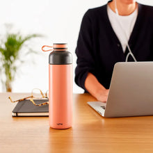 Load image into Gallery viewer, Lekue Insulated Stainless Steel Bottle with Loop - 500ml , Coral