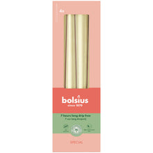 Load image into Gallery viewer, Bolsius Special Essentials Box of 4 Tapered Candles 245/24mm - Metallic Silver