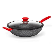 Load image into Gallery viewer, Luigi Ferrero Atlanta Non-Stick Wok Pan with Glass Lid - 32cm, 4.6 Liters