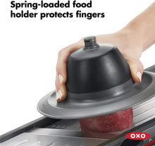 Load image into Gallery viewer, OXO Good Grips Chef's Mandoline 2.0 - Metric System, finger protection.