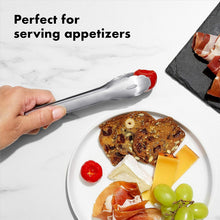 Load image into Gallery viewer, Lifestyle image of OXO Good Grips Mini Tongs - Stainless Steel.