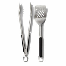 Load image into Gallery viewer, OXO Good Grips Grilling Turner & Tong Set - Stainless Steel, top view.