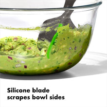 Load image into Gallery viewer, OXO Good Grips Scoop and Smash Avocado Tool - Dark Grey, silicone blade for scraping sides of bowls.