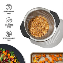 Load image into Gallery viewer, OXO Good Grips Stainless Steel Colander - 2.8 Liters, top view with features.