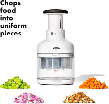 Load image into Gallery viewer, OXO Good Grips Vegetable Chopper - White, chops into uniform pieces.