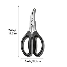 Load image into Gallery viewer, OXO Good Grips Seafood Scissors, with dimensions.