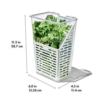 Load image into Gallery viewer, OXO Good Grips Produce Saver - Herb Keeper, graphic with dimensions.