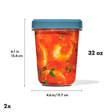 Load image into Gallery viewer, OXO Good Grips Twist & Stack Container, Pack of 2 - 946ml, graphics with dimensions.