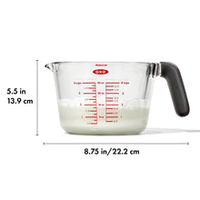 Load image into Gallery viewer, OXO Good Grips Glass Measuring Cup - 1000ml, with dimensions.