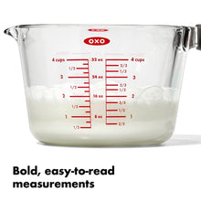 Load image into Gallery viewer, OXO Good Grips Glass Measuring Cup - 1000ml, bold easy to read measurements.