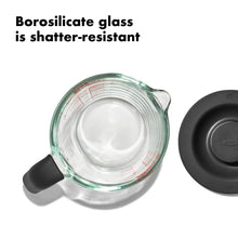 Load image into Gallery viewer, OXO Good Grips Glass Measuring Cup with Lid - 500ml, top view, shatter resistant glass.