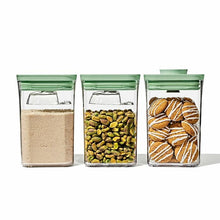 Load image into Gallery viewer, OXO Good Grips Pop Container Set with Mini Scoops - Limited Edition Pistachio, Set of 3, filled.