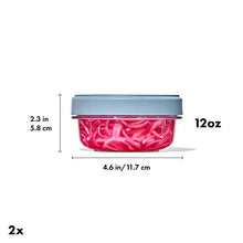 Load image into Gallery viewer, OXO Good Grips Twist & Stack Container, Pack of 2 - 355ml, graphic wit h dimensions.