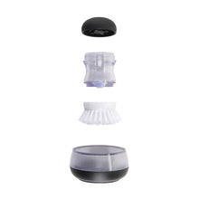 Load image into Gallery viewer, OXO Good Grips Soap Dispensing Palm Brush - Black/White, parts.