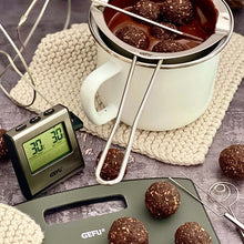Load image into Gallery viewer, Lifestyle image of Gefu Tempere Digital Roasting Thermometer - Stainless Steel.