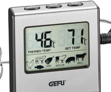 Load image into Gallery viewer, Gefu Tempere Digital Roasting Thermometer - Stainless Steel. readings.
