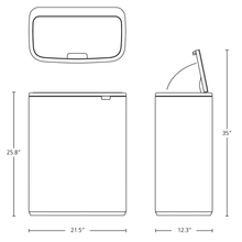 Load image into Gallery viewer, Brabantia Bo Touch Bin, 60L - Platinum