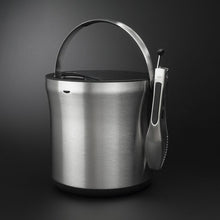 Load image into Gallery viewer, OXO Good Grips Steel Ice Bucket & Tong Set - Stainless Steel in studio lighting.