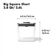 Load image into Gallery viewer, OXO Good Grips Pop Container, Big Square Short, 2650ml - Stainless Steel