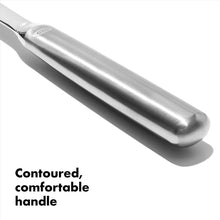 Load image into Gallery viewer, OXO Good Grips Slotted Serving Spoon - Stainless Steel, angled view of handle.