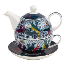 Load image into Gallery viewer, Images D'orient Tea for One Set, with Infuser, Saucer & Cup - Birds of Paradise.