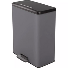 Load image into Gallery viewer, Curver Deco Pedal Bin - 65 Liters, Cool Grey, angled view.
