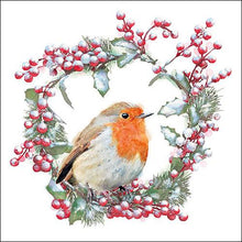 Load image into Gallery viewer, Ambiente Robin In Wreath Napkins - Available in 2 sizes