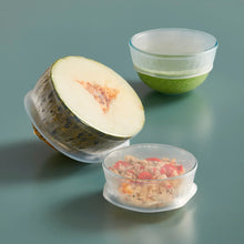 Load image into Gallery viewer, Lekue Reusable Flexible Silicone Lid, 15 - 18cm Diameter - Translucent White