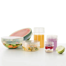 Load image into Gallery viewer, Lekue Reusable Flexible Silicone Lid, 11 - 14cm Diameter - Translucent White