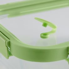 Load image into Gallery viewer, Lekue 100% Glass Leak Proof Square Food Containers - 320ml, Green (with Glass lids)
