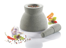 Load image into Gallery viewer, Gefu Crunchy Granite Mortar & Pestle - 17cm, 2 sided.