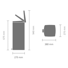 Load image into Gallery viewer, Brabantia Rectangular Pedal Bin with Inner Bucket, Soft Closing - 25 Liters, Brilliant Steel