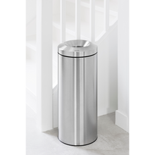 Load image into Gallery viewer, Brabantia Flame Guard Waste Paper Bin, Metal Inner Bucket, 30 Liters - Matt Steel