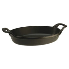 Load image into Gallery viewer, Staub Cast Iron Oval Oven Dish with Handles, Matt Black - 21cm or 24cm