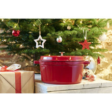 Load image into Gallery viewer, Staub Round Cast Iron Cocotte, Cherry Red - 30cm, 8.2 Liters
