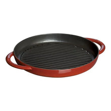 Load image into Gallery viewer, Staub Cast Iron Round Double Handle Pure Grill, Cherry Red - 25cm