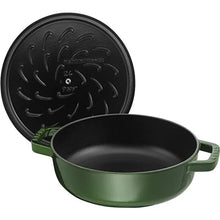 Load image into Gallery viewer, Staub Round Cast Iron Braiser Christeria, Basil - 24 cm or 28cm