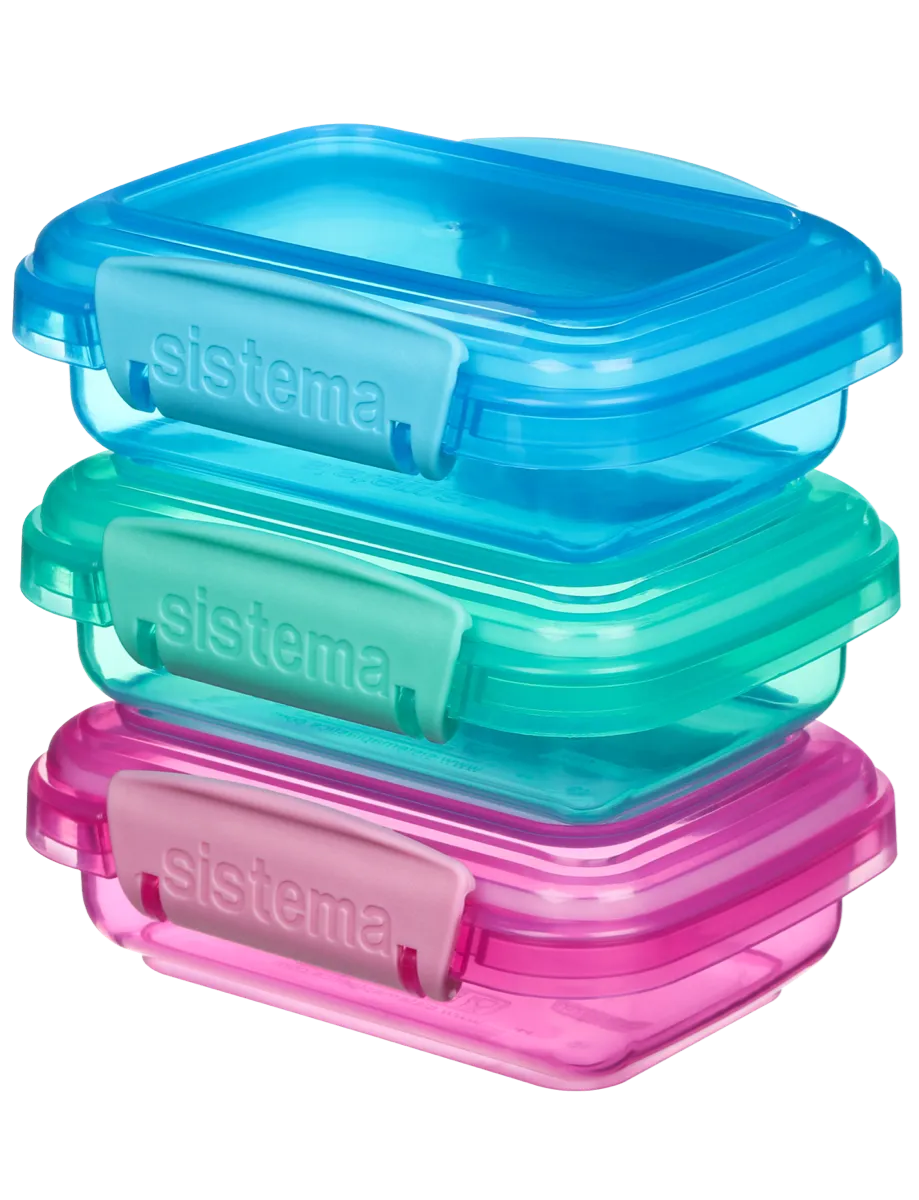 Sistema Lunch Pack of 3, Colored, 200ml