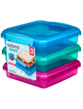 Load image into Gallery viewer, Sistema Sandwich Box Pack of 3, Colored, 450ml
