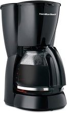 Load image into Gallery viewer, Hamilton Beach 12-Cup Drip Coffee Maker, Lighted On Button, Progromable, Cone-Shaped Filter, Non-Stick Warmer Plate, Dishwasher Safe, Large Water Window, 900 W