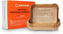 Load image into Gallery viewer, Nutricook 150Pcs Disposable Air fryer Liner for Dual basket air fryers, Water-proof Baking Paper - 22cm